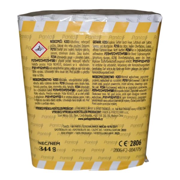 Kompaktní ohňostroj GOLD GLITTER TAIL 16 ran PPB16860